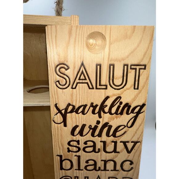 Natural Wooden Wine (White) Crate with Handle with Sliding Cover, 31-09 - Picture 12 of 12